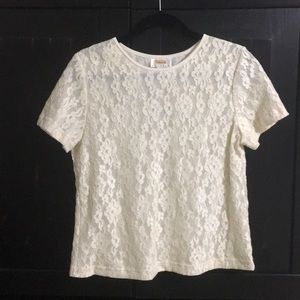 Talbots stretchy lace top